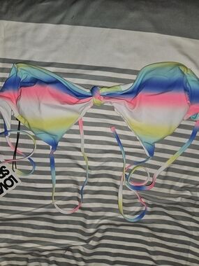 Love & Sports Women's Rainbow Ombre Bikini Top
